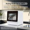 imageHermitlux Countertop Dishwasher 6 Wash Programs Slim Size Portable DishwasherBlack Glass Door 10 Functions