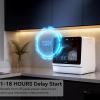 imageHermitlux Countertop Dishwasher 6 Wash Programs Slim Size Portable DishwasherBlack Glass Door 10 Functions
