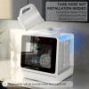 imageHermitlux Countertop Dishwasher 6 Wash Programs Slim Size Portable DishwasherBlack Glass Door 10 Functions
