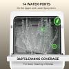 imageHermitlux Countertop Dishwasher 6 Wash Programs Slim Size Portable DishwasherBlack Glass Door 10 Functions