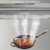imageHermitlux Under Cabinet Range Hood 30 inch Black Vent Hood With 3 Speed Exhaust Fan Ducted And Ductless Convertible LED Bright Light Bulbs and Charcoal FilterStainless Steel