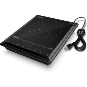 imageHermitlux Induction Cooktop 1800W Fast Heating Portable Hot Plate 9 Power Levels Induction Burner with Easy Clean Glass Sensor Touch ampamp Child Lock