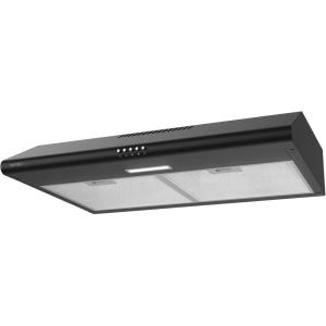 imageHermitlux Under Cabinet Range Hood 30 inch Black Vent Hood With 3 Speed Exhaust Fan Ducted And Ductless Convertible LED Bright Light Bulbs and Charcoal FilterMatte Black