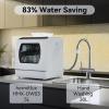 imageHermitlux Portable Countertop Dishwashes 5 Washing Programs Mini Dishwasher with 5Liter Builtin Water Tank for Apartments ampamp RVs Tabletop Dishwasher with LED Light ampamp Glass Door No Hookup NeededGlass Door